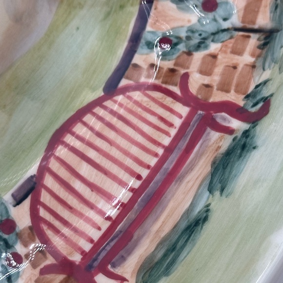 Michal Sparks China Chips & Dip Serving Tray Estate of Mind Design Round - Picture 7 of 16